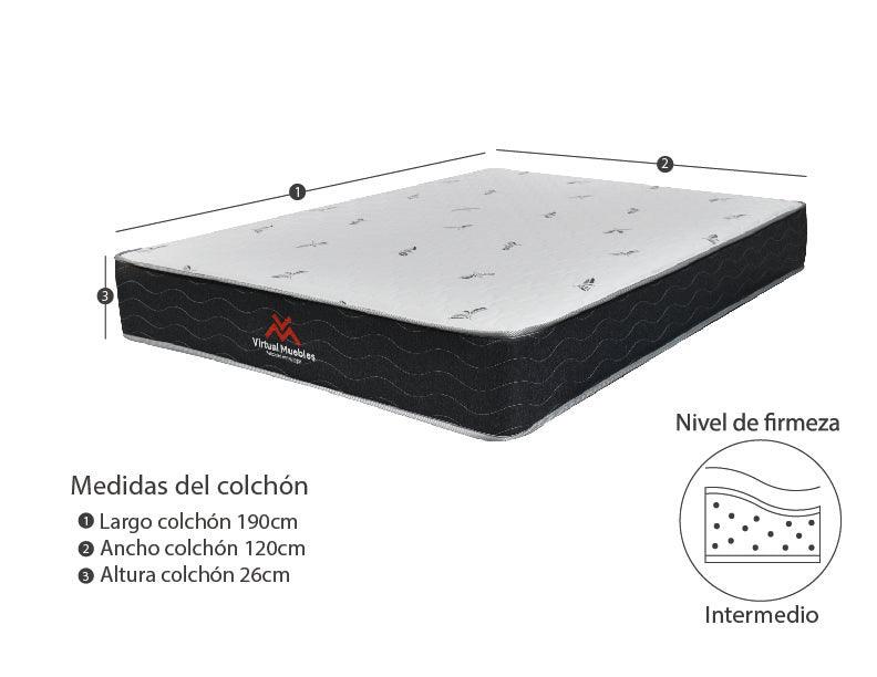 Combo para Habitación Omega, incluye Base Cama Semidoble.