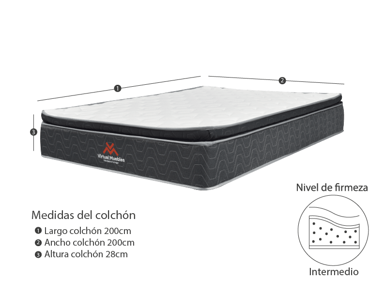 Combo para Habitación Vasco, incluye Base Cama Presidencial.