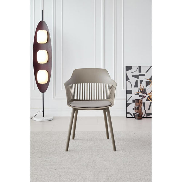 Silla Con Cojin Max, Color Taupe, Con espaldar y cojín