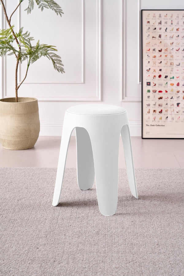 Butaco Con Cojin Else, Color Blanco, Diseño Moderno incluye cojín