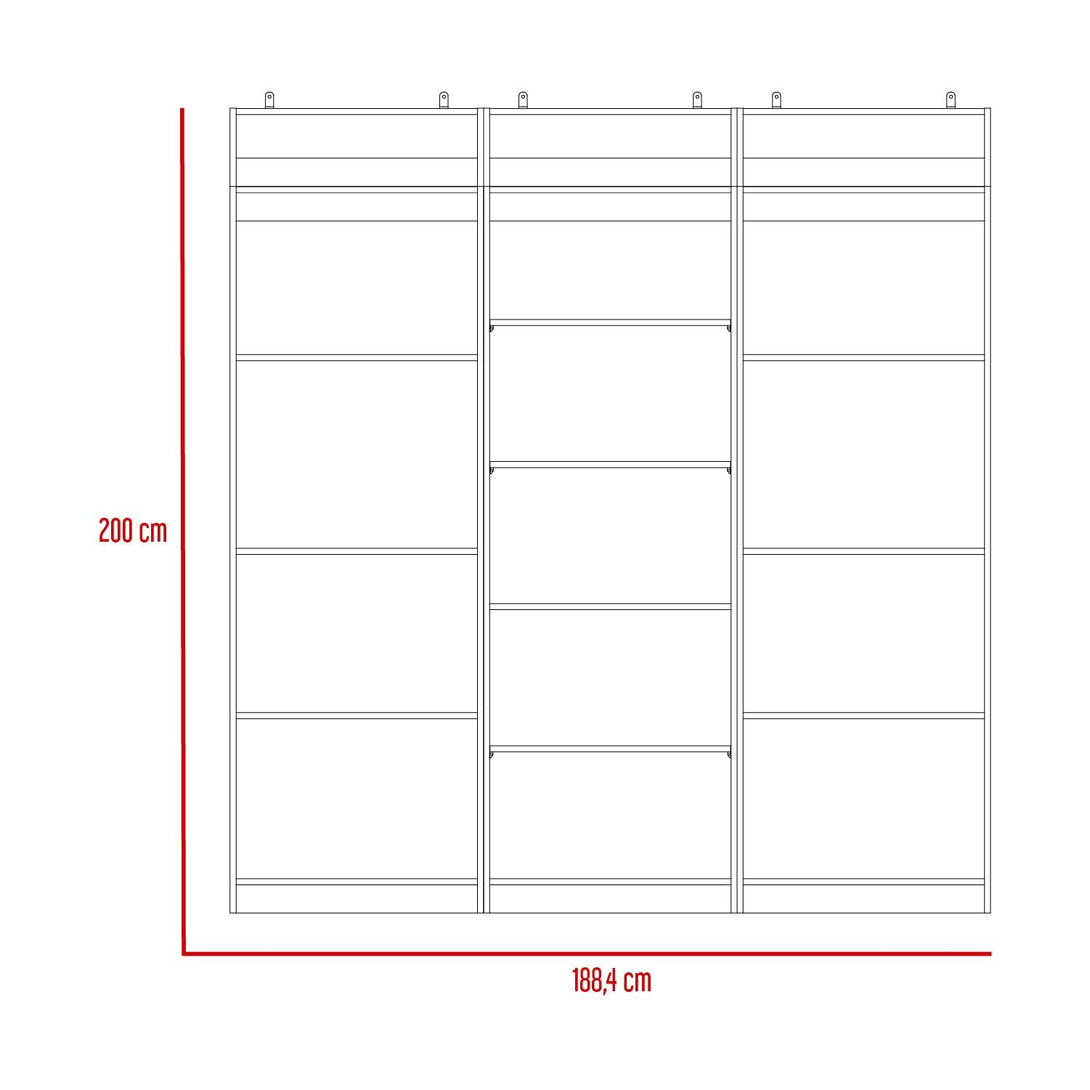 Combo de Bibliotecas Home, Macadamia, Incluye Tres Bibliotecas sin puertas y Tres Complementos - VIRTUAL MUEBLES
