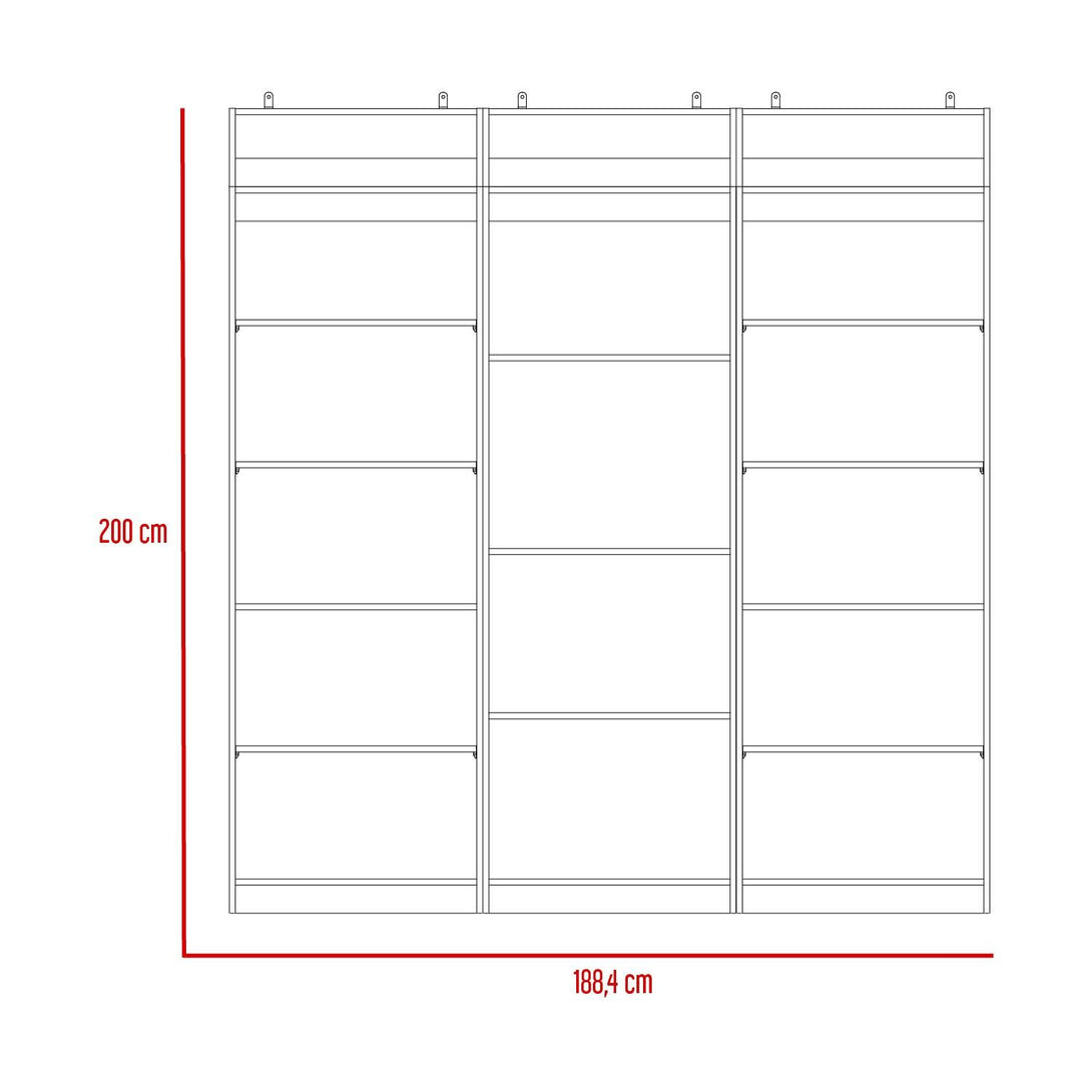 Combo de Bibliotecas Home, Macadamia, Incluye Tres Bibliotecas sin puertas y Tres Complementos - VIRTUAL MUEBLES