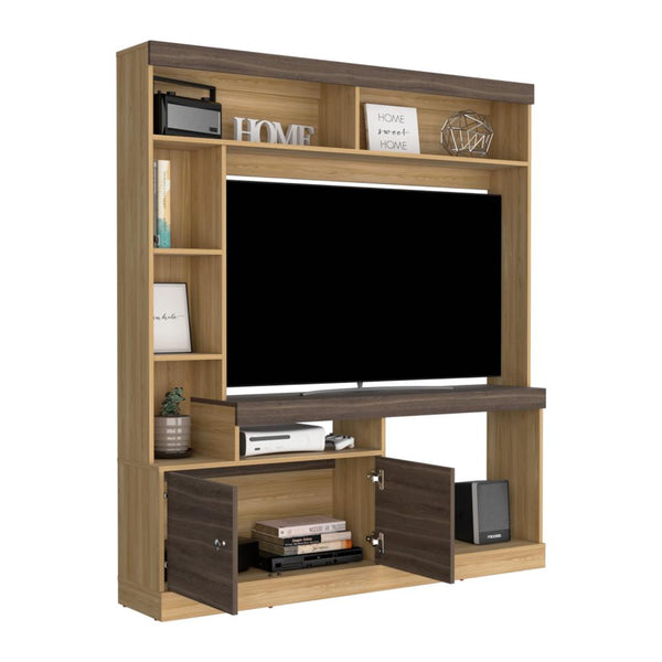 Mesa Para Tv Roy, Fresno Europeo y Milan, con Espacio Para Televisor de 55 Pulgadas