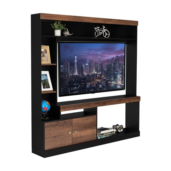 Mesa Para Tv Clasic, Wengue y Cobre, Para Televisor de 55 Pulgadas