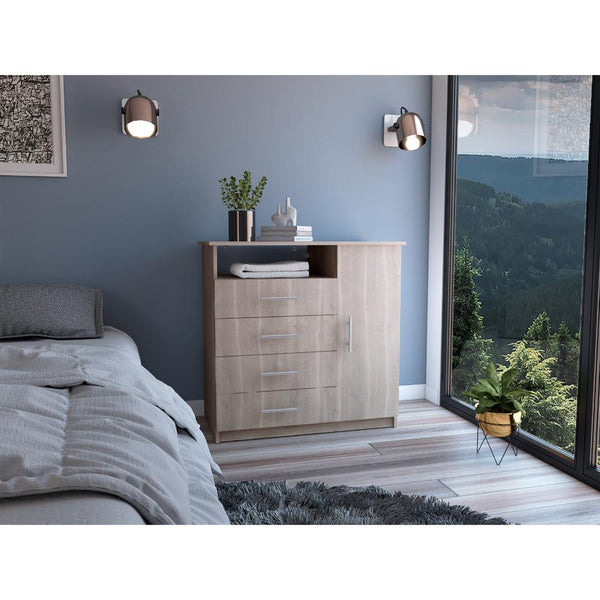 Organizador Barlovento, Bardolino y Blanco, con Cuatro Cajones y una Puerta