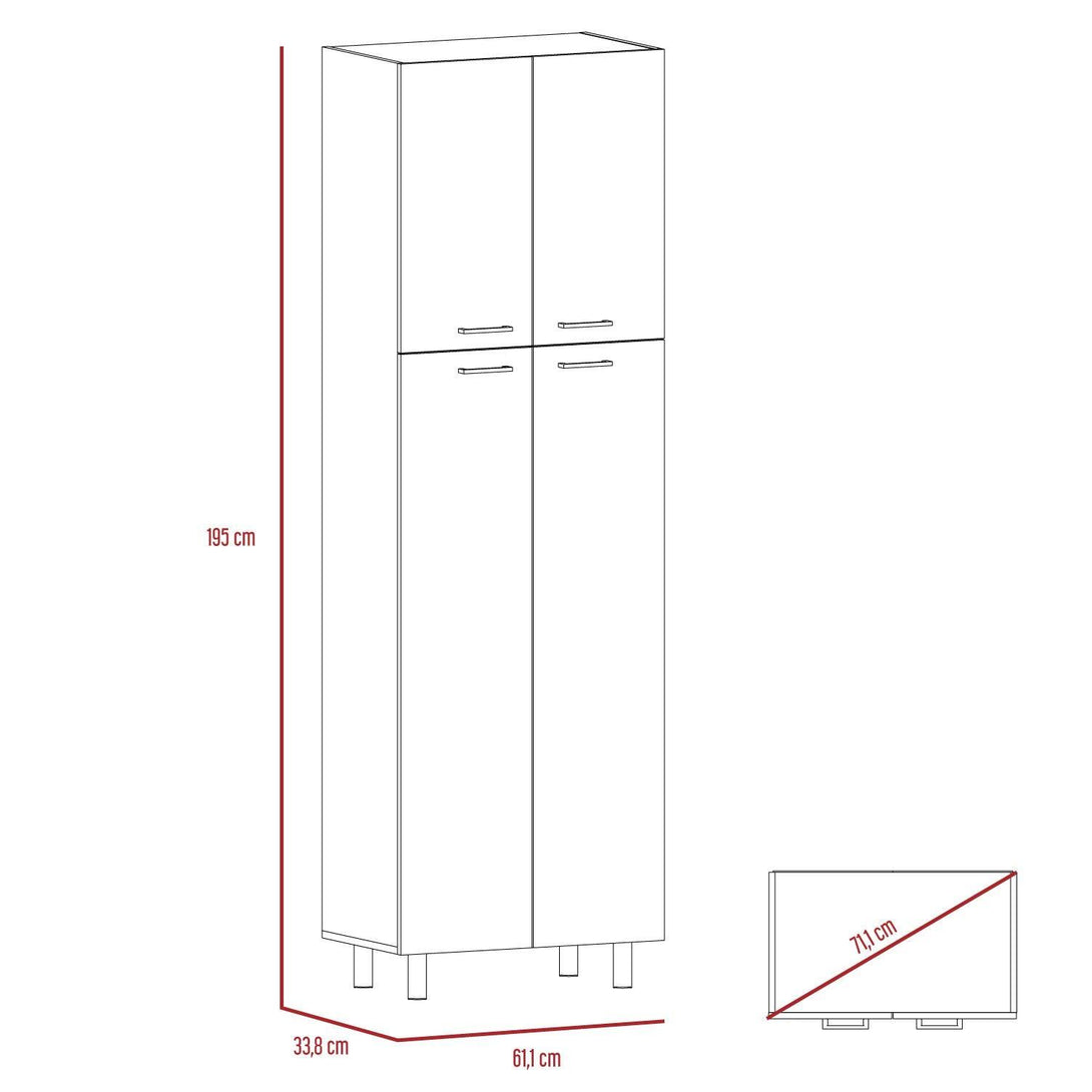 Alacena Roswy color Blanco y Castaño para Cocina.