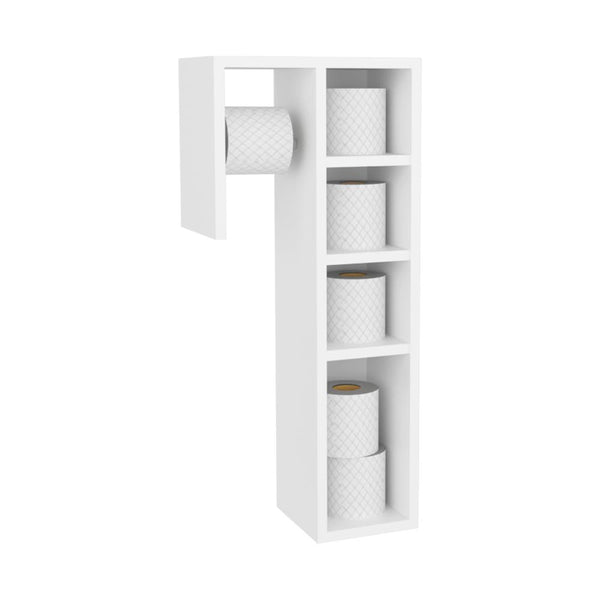 Organizador Para Papel Higienico Toilet, Kronos Blanco, con espacio para colocar objetos ZF