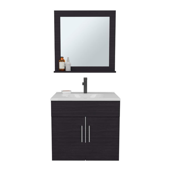 Mueble Para Lavamanos Blake, Wengue, Incluye Lavamanos Praia 60 y Espejo ZF