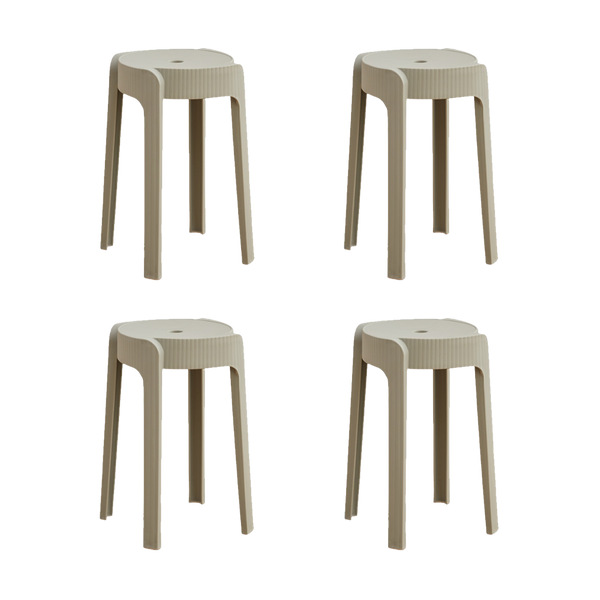 Butaco Apilable Maison, Color Gris Oscuro, Diseño Moderno X4