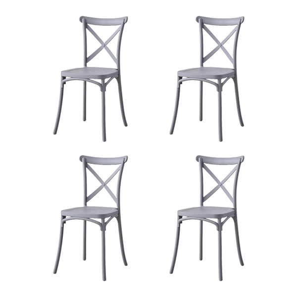 Silla Betany, Color Gris Oscuro, Con espaldar y diseño minimalista X4