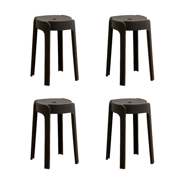 Butuco Apilable Maison, Color Negro, Diseño Moderno X4