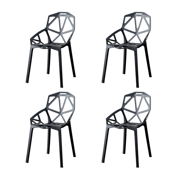 Silla Roxy, Color Negro, Con espaldar y diseño Moderno X4