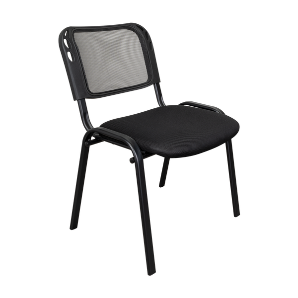 Silla Interlocutora, Negro, Con espaldar y diseño sencillo X4